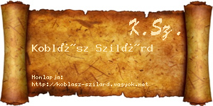 Koblász Szilárd névjegykártya