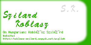 szilard koblasz business card